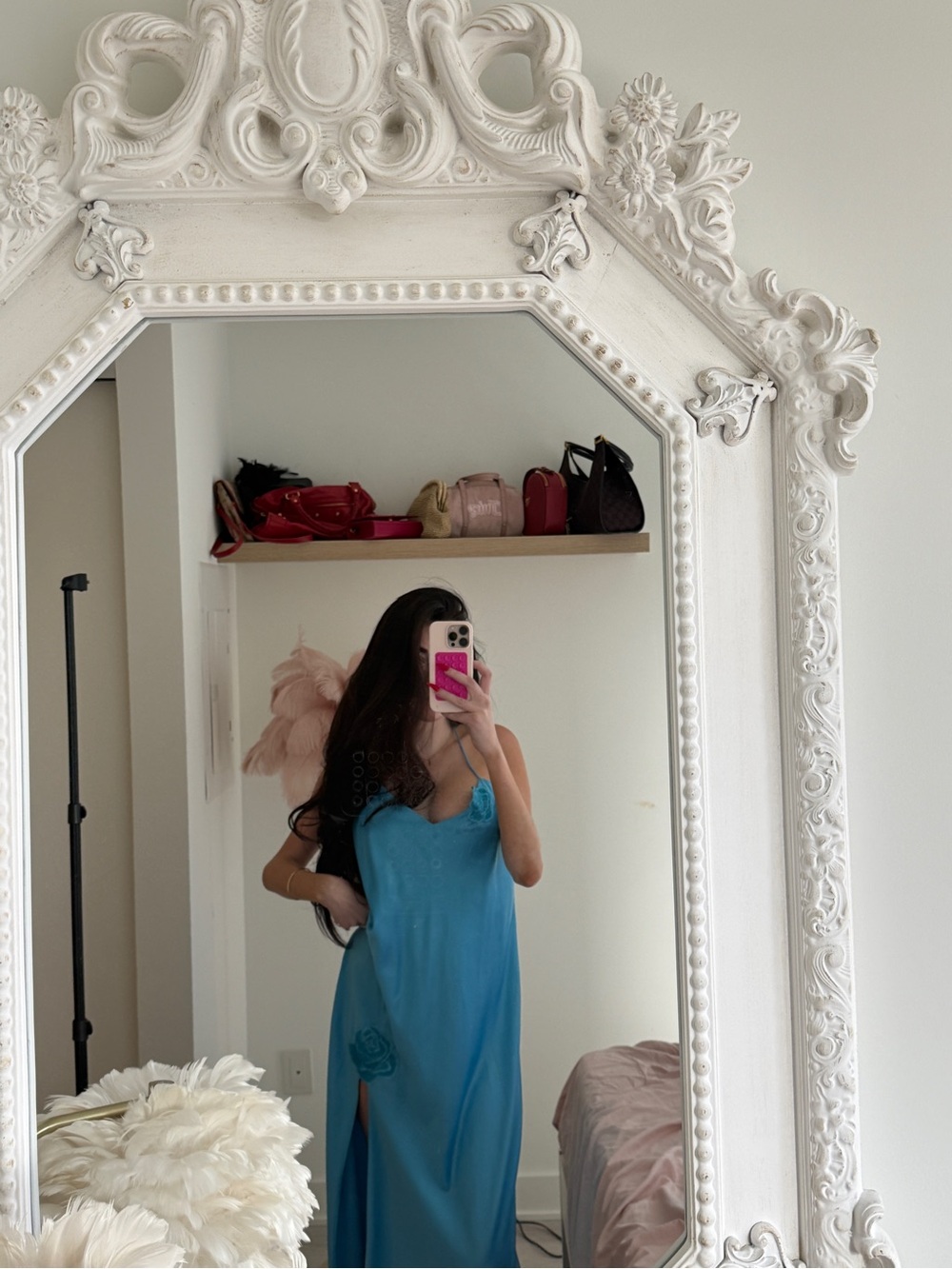 Vintage Y2k La Senza Blue Slip Nightgown with Floral Appliqué - Picture 13 of 13